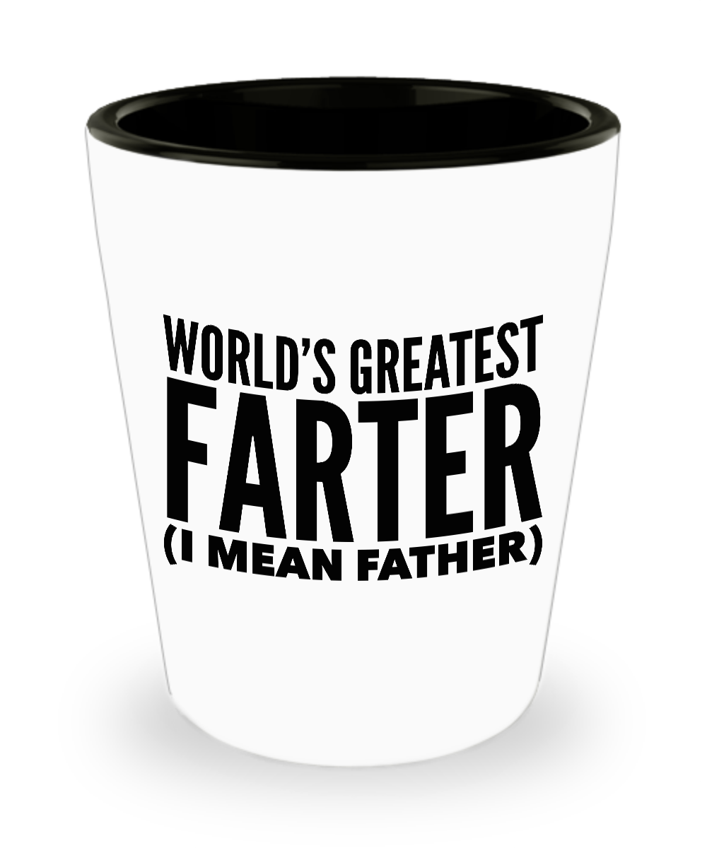 Best Farter Ever Gifts for Dad Father's Day World's Greatest Farter Ceramic Shot Glass