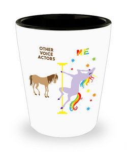 Voice Actor Gifts for Actors Rainbow Unicorn Shot Glass