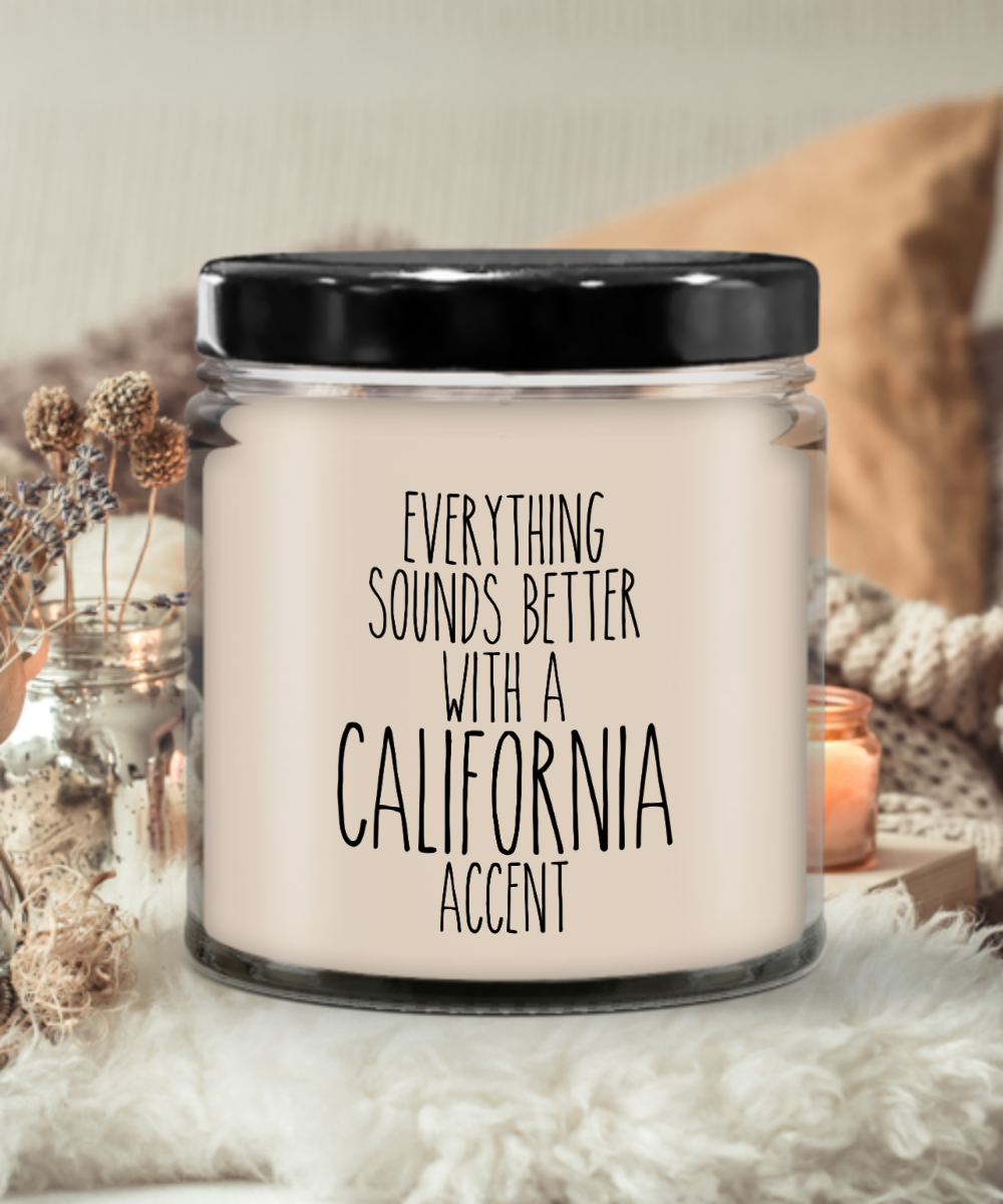California Souvenir, California State, California Gifts, Everything Sounds Better With a California Accent 9 oz Vanilla Scented Candle