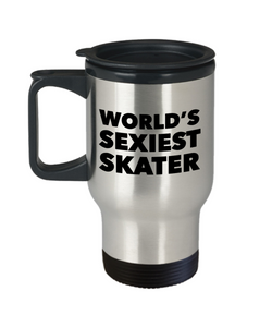 Ice Skating Gifts World's Sexiest Skater Travel Mug Stainless Steel Insulated Coffee Cup-Cute But Rude