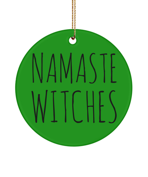 Witch Ornament Namaste Witches Ceramic Christmas Tree Ornament