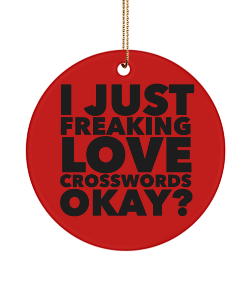 Crossword Puzzles I Just Freaking Love Crosswords Okay Ceramic Christmas Tree Ornament
