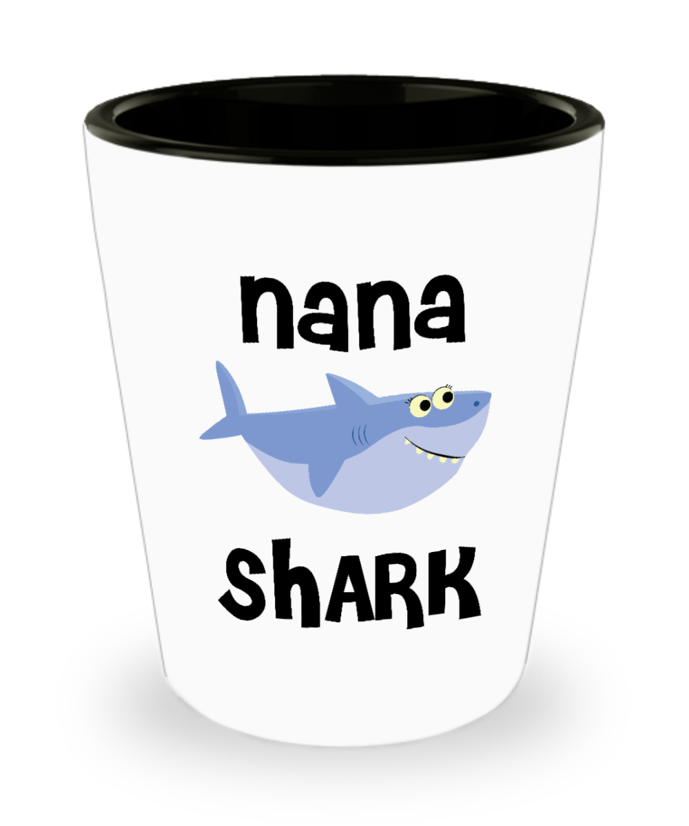Nana Shark Do Do Do Gift Idea Birthday Gifts for Nanas Ceramic Shot Glass