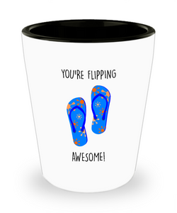 Congratulations You're Flipping Awesome Ceramic Shot Glass Funny Gift