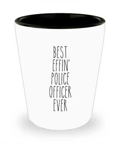 Gift For Police Officer Best Effin' Police Officer Ever Ceramic Shot Glass Funny Coworker Gifts