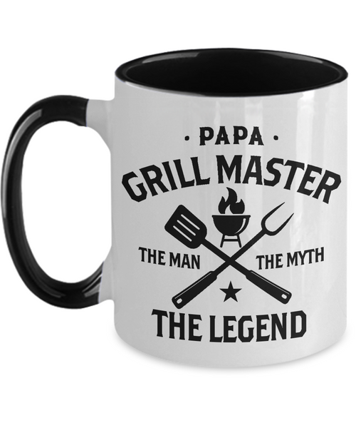 Papa Grillmaster The Man The Myth The Legend Two-Tone Mug Coffee Cup Funny Gift