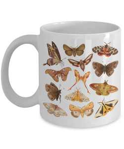 Moth Mug, Cottagecore Mug, Luna Moth Mug, Butterfly Mug, Dark Academia Mug, Entomology Mug, Moth Cup