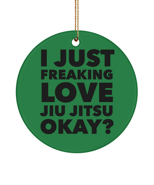 Jiu Jitsu Ornament I Just Freaking Love Jiu Jitsu Ceramic Christmas Tree Ornament