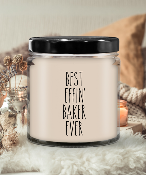 Gift For Baker Best Effin' Baker Ever Candle 9oz Vanilla Scented Soy Wax Blend Candles Funny Coworker Gifts