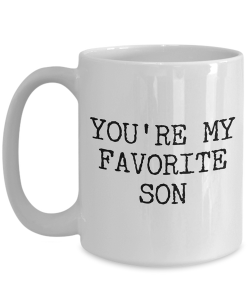 Best Son Mug Funny Gift for Son - You're My Favorite Son Funny Coffee Mug Ceramic Tea Cup Gift for Him-Cute But Rude