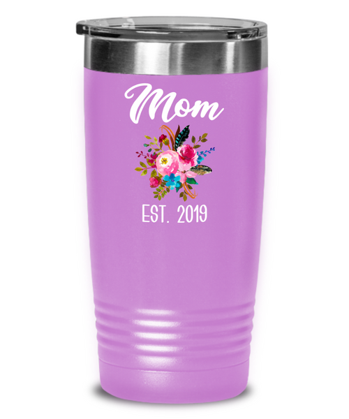 New Mom Tumbler Expecting Mommy to Be Gifts Est 2019 Baby Shower Gift Pregnancy Announcement Insulated Hot Cold Travel Coffee Cup BPA Free