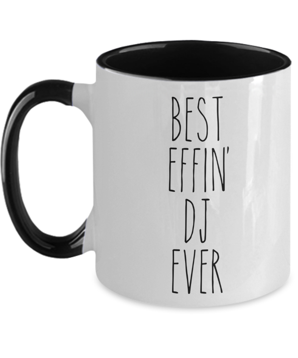 Gift For Dj Best Effin' Dj Ever Mug Two-Tone Coffee Cup Funny Coworker Gifts
