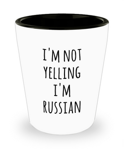 Russian Shot Glass I'm Not Yelling I'm Russian Funny Shot Glasses Gag Gifts for Men and Women