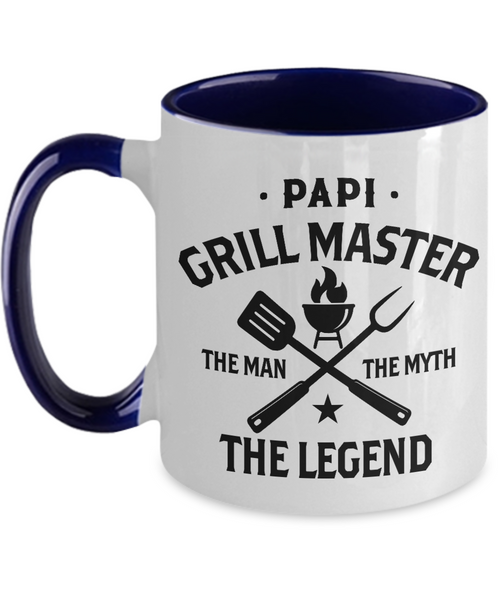 Papi Grillmaster The Man The Myth The Legend Two-Tone Mug Coffee Cup Funny Gift