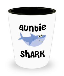 Auntie Shark Do Do Do Gift Idea Aunty Birthday Gifts for Aunties Ceramic Shot Glass