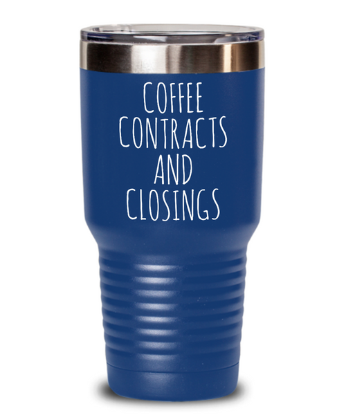 Coffee Contracts and Closings Insulated Drink Tumbler Travel Cup Funny Coworker Gifts