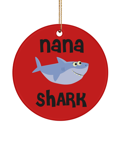 Nana Shark Ceramic Christmas Tree Ornament