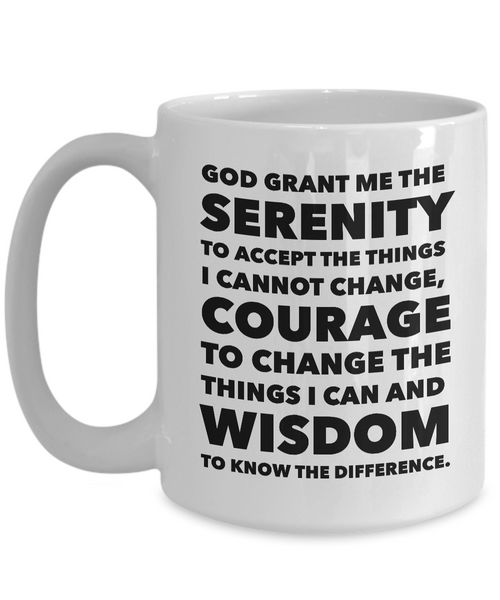 Serenity Prayer Ceramic Coffee Mug-Cute But Rude