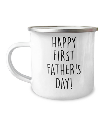 Happy First Father's Day Metal Camping Mug Coffee Cup Funny Gift