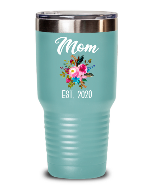 New Mom Tumbler Expecting Mommy to Be Gifts Est 2020 Baby Shower Gift Pregnancy Announcement Insulated Hot Cold Travel Coffee Cup BPA Free