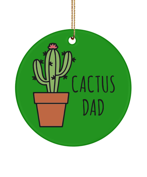 Cactus Dad Ceramic Christmas Tree Ornament