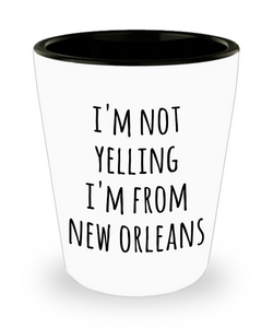 New Orleans Shot Glass, New Orleans Gifts, I'm Not Yelling I'm From New Orleans Ceramic Shot Glasses