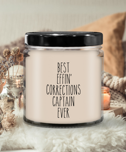Gift For Corrections Captain Best Effin' Corrections Captain Ever Candle 9oz Vanilla Scented Soy Wax Blend Candles Funny Coworker Gifts