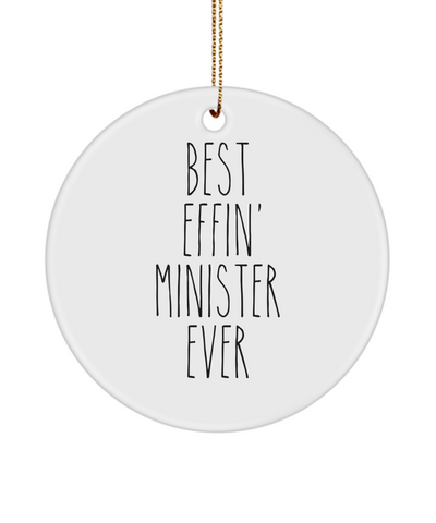 Gift For Minister Best Effin' Minister Ever Ceramic Christmas Tree Ornament Funny Coworker Gifts
