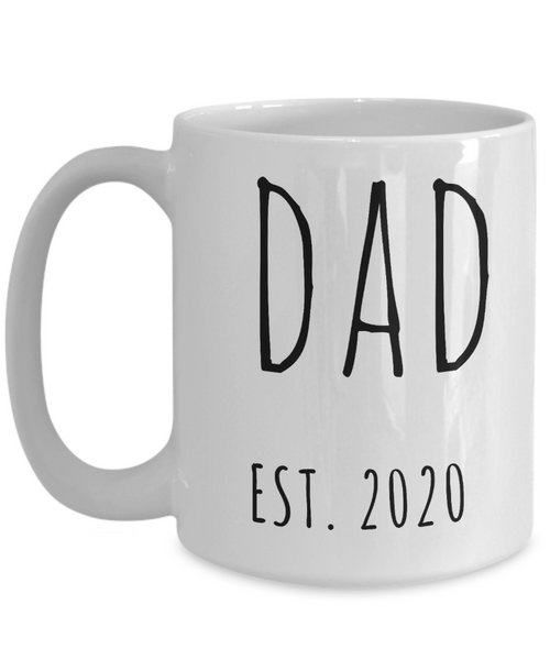New Dad Est 2020 Mug Expecting Dad Baby Shower Gifts for New Parents Father's Day Mugs