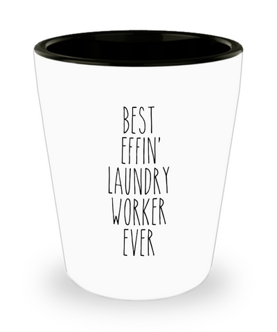 Gift For Laundry Worker Best Effin' Laundry Worker Ever Ceramic Shot Glass Funny Coworker Gifts