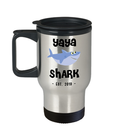 Yaya Shark Mug New Yaya Est 2019 Do Do Do Expecting Yayas Pregnancy Reveal Announcement Gifts Stainless Steel Insulated Travel Coffee Cup