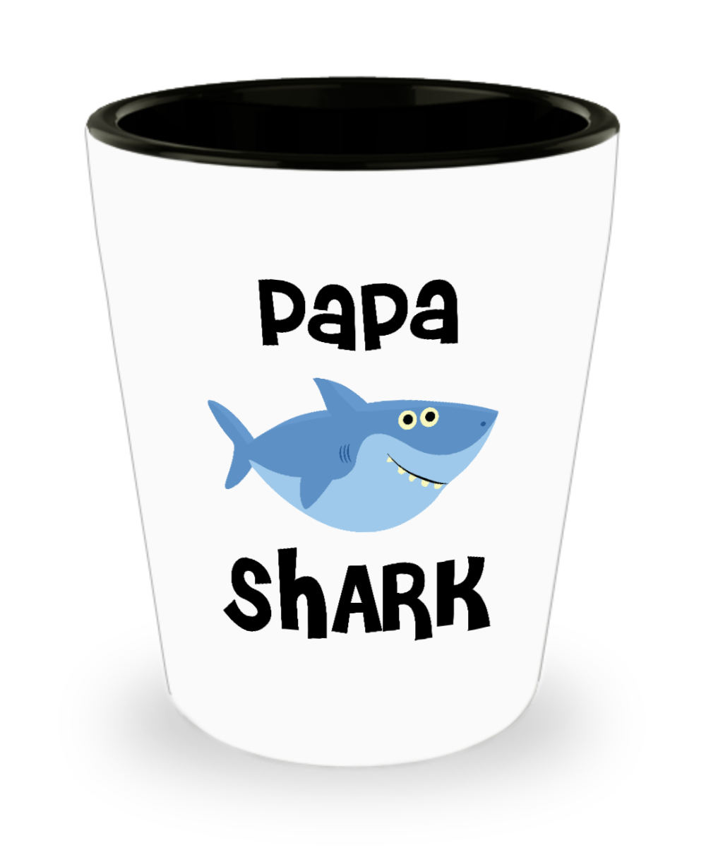 Papa Shark Do Do Do Gift Idea Birthday Gifts for Papas Ceramic Shot Glass