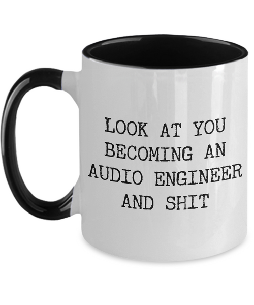 Becoming An Audio Engineer Mug Two-Tone Coffee Cup Funny Gift