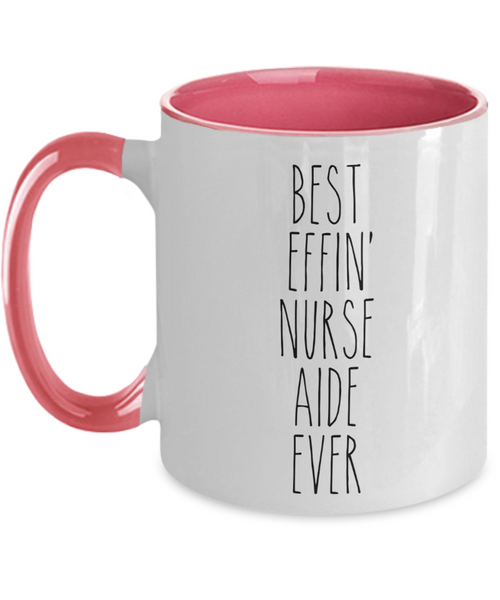 Gift For Nurse Aide Best Effin' Nurse Aide Ever Mug Two-Tone Coffee Cup Funny Coworker Gifts