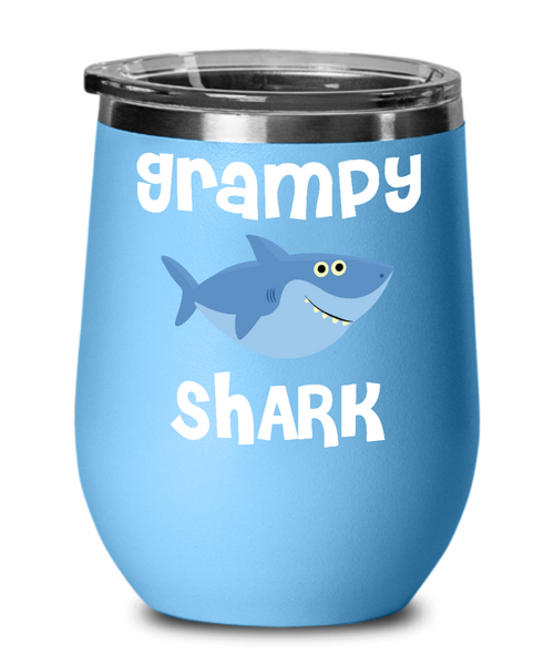 Grampy Shark Mug Grampie Gifts Do Do Do Gifts Stemless Insulated Wine Tumbler
