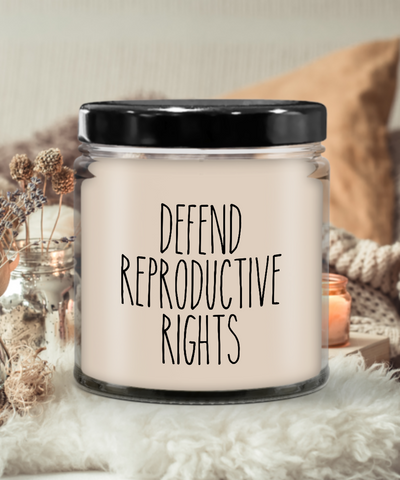 Defend Reproductive Rights Candle 9 oz Vanilla Scented Soy Wax Blend Candles Funny Gift