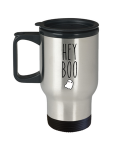 Hey Boo Insulated Travel Mug Coffee Cup Funny Gift