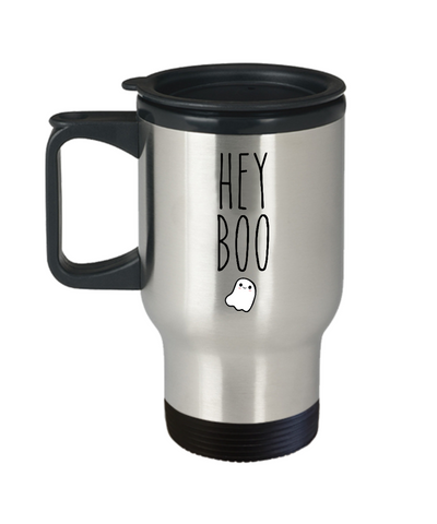 Hey Boo Insulated Travel Mug Coffee Cup Funny Gift