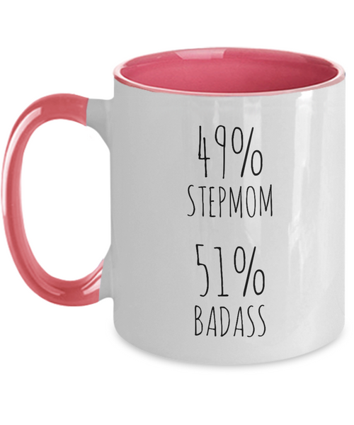 49% Stepmom 51% Badass Two-Tone Mug Coffee Cup Funny Gift