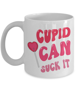 Anti Valentines Day, Anti Valentine, Galentine Card, Galentines Day, Cupid Can Suck It, Mug Sarcastic Coffee Cup