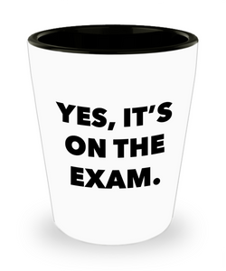 College Professor Gifts for Professors Yes it's on the Exam Ceramic Shot Glass