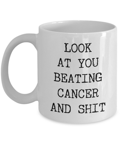 Cancer Survivor Mug Beating Cancer Gift For Survivor Of Cancer Breast Cancer Survivor Cancer Cheer Up Mug Screw Cancer Fuck Cancer-Cute But Rude