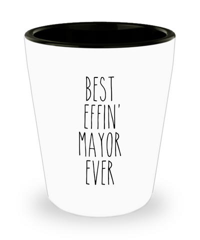 Gift For Mayor Best Effin' Mayor Ever Ceramic Shot Glass Funny Coworker Gifts