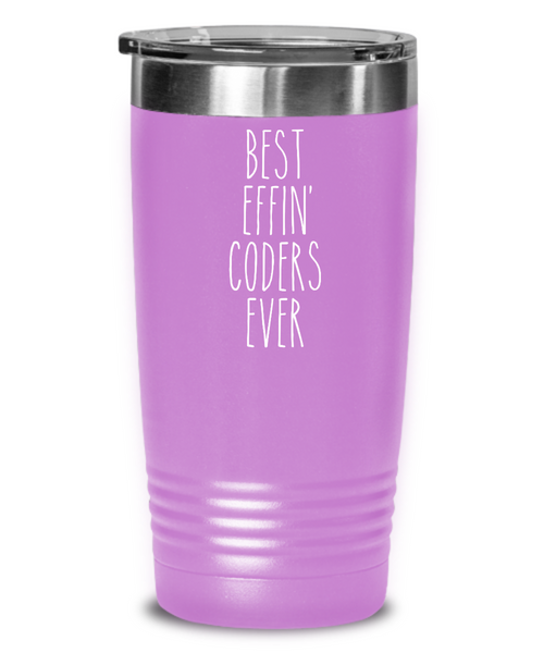 Gift For Coders Best Effin' Coders Ever Insulated Drink Tumbler Travel Cup Funny Coworker Gifts