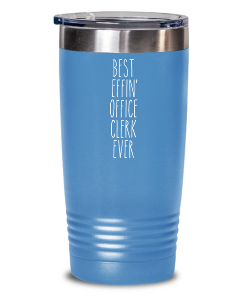 Gift For Office Clerk Best Effin' Office Clerk Ever Insulated Drink Tumbler Travel Cup Funny Coworker Gifts