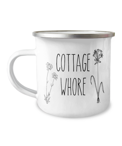 Cottage Whore Metal Camping Mug Coffee Cup Funny Gift