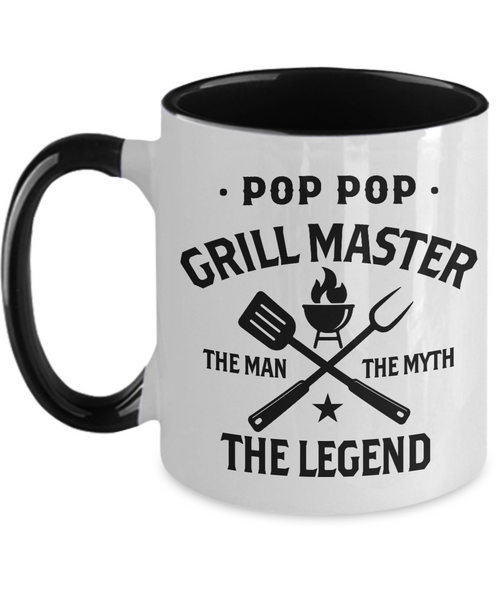 Pop Pop Grillmaster The Man The Myth The Legend Two-Tone Mug Coffee Cup Funny Gift