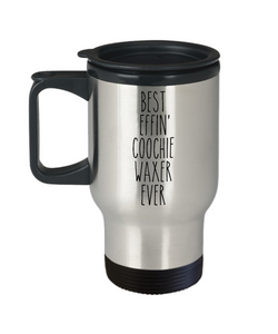 Gift For Coochie Waxer Best Effin' Coochie Waxer Ever Insulated Travel Mug Coffee Cup Funny Coworker Gifts