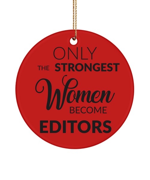 Video Editor Only The Strongest Women Become Editors Ceramic Christmas Tree Ornament