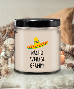 Nacho Average Grampy Candle 9 oz Vanilla Scented Soy Wax Blend Candles Funny Gift